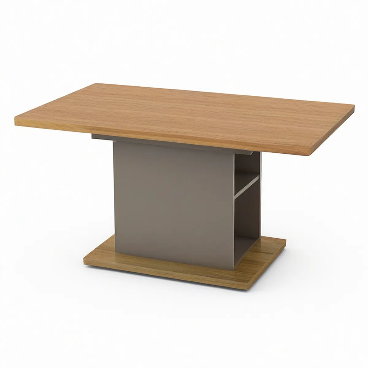 Mesa de jantar retangular 120 x 80 x 75 cm em MDF, Carvalho Natural e Cinzento