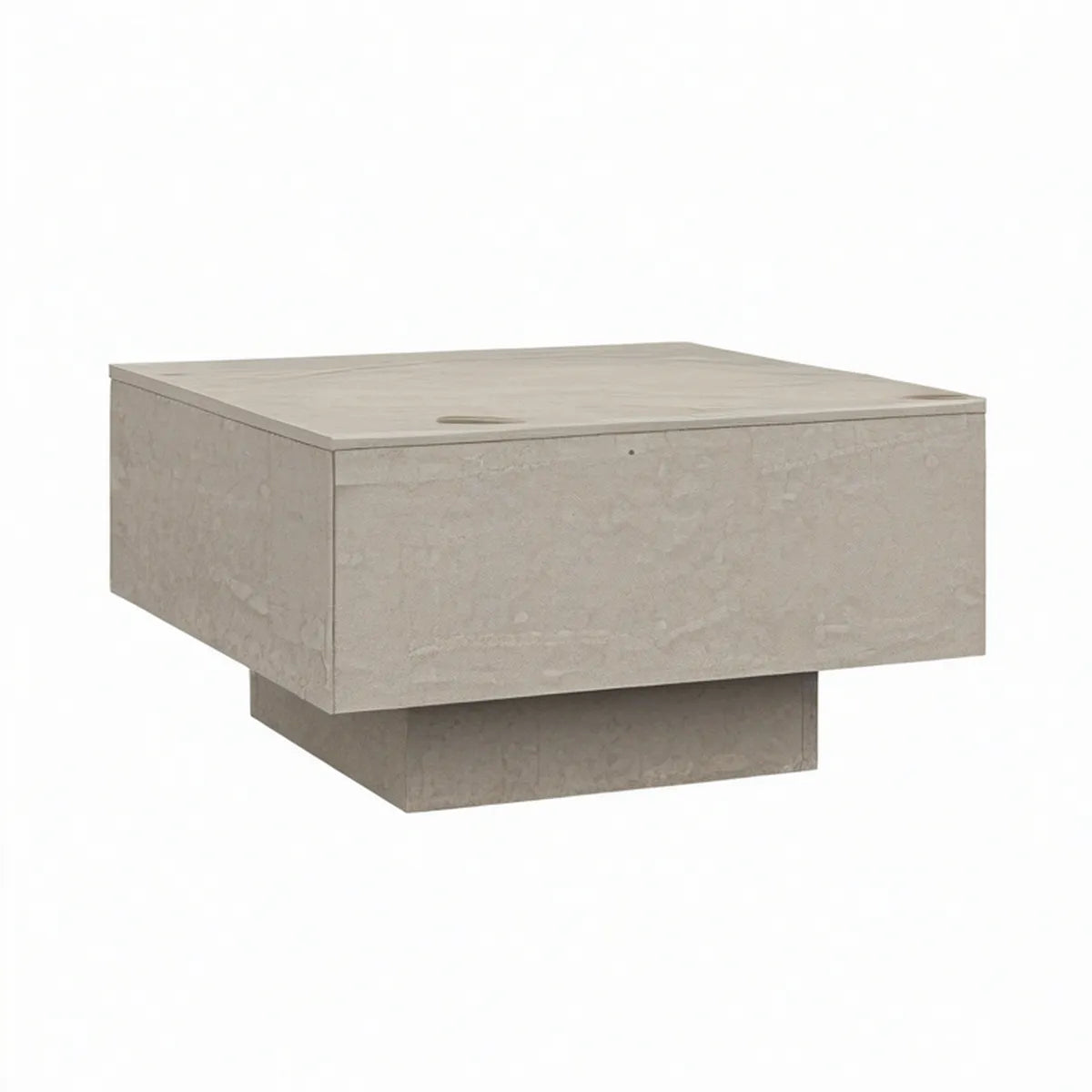 Mesa de Centro Quadrada com Arrumação 80 x 80 x 38 cm em MDF Bege Travertino