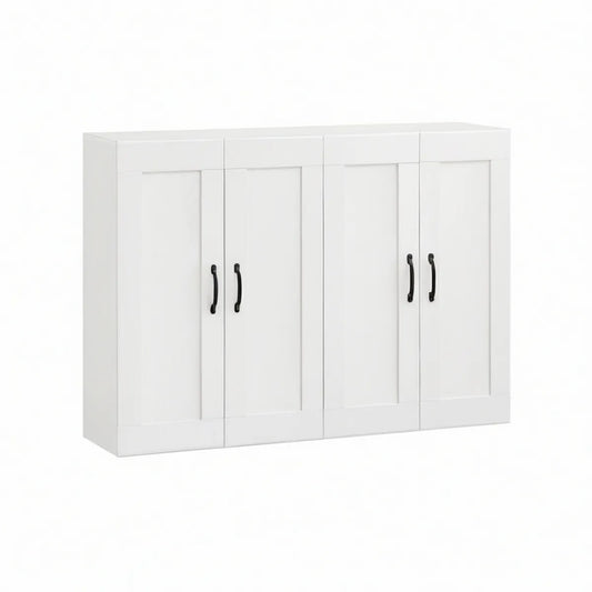 Guarda-roupa Retangular Branco com 4 Portas, 160 x 52 x 180 cm