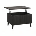 Mesa de Centro Elevatória com Arrumação em MDF Preto 100 x 50 x 45 cm