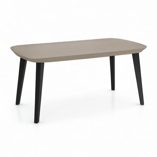 Mesa de Jantar Retangular 140 x 80 x 75 cm em MDF Carvalho Claro e Aço Preto