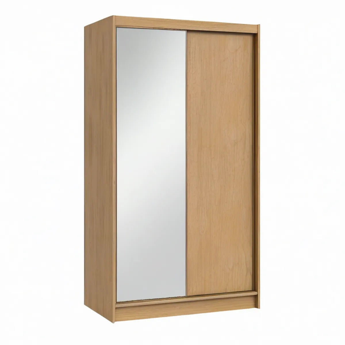 Roupeiro com 2 Portas de Correr e Espelho 120 x 60 x 200 cm Carvalho Natural