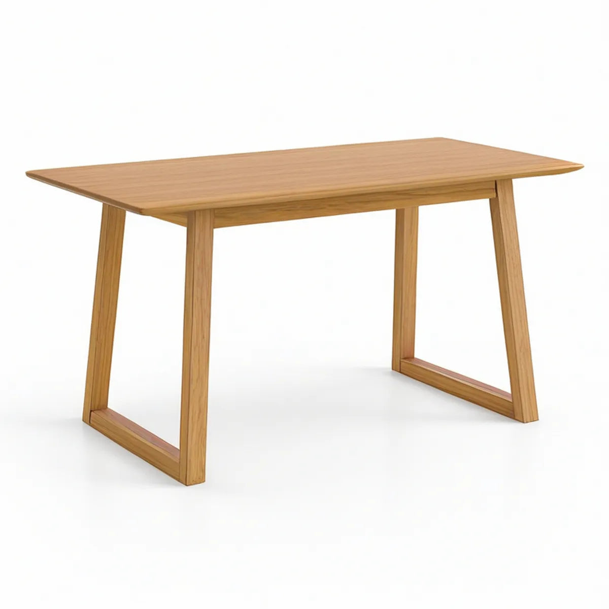 Mesa de jantar retangular em carvalho maciço natural 140 x 80 x 75 cm